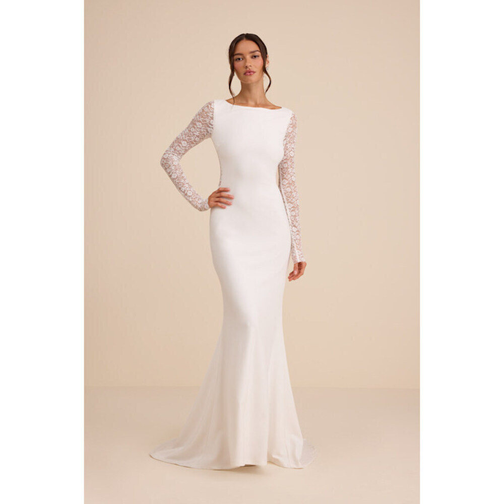 Lulus Brooks White Lace Boat Neck Mermaid Maxi Dress - Size XL